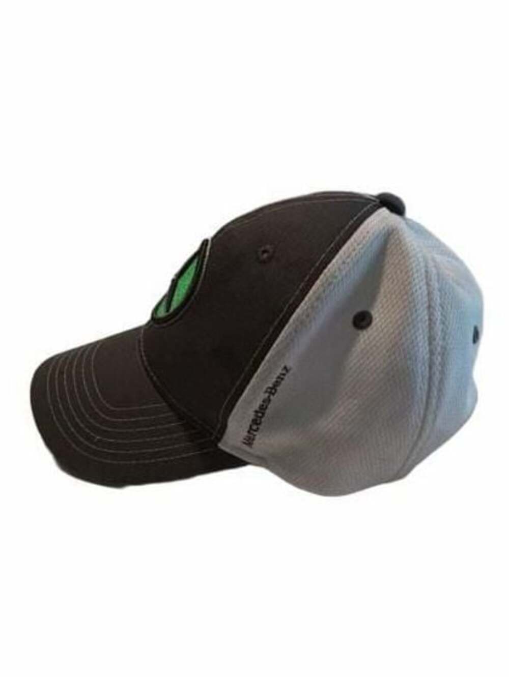 Mercedes-Benz Adjustable Baseball Hat Grey and White Mesh with Green Logo - Picture 4 of 4